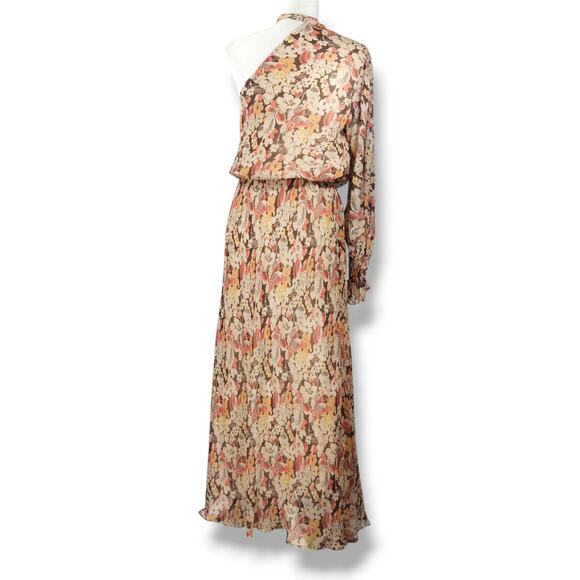Polo Ralph Lauren One Shoulder Floral Maxi Dress Asymmetric Sleeve Viscose 12 - Picture 3 of 11